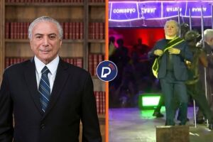 "A s&aacute;tira pol&iacute;tica &eacute; parte da tradi&ccedil;&atilde;o do Carnaval", diz Temer sobre desfile na Sapuca&iacute; e sobre Lula
