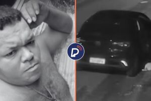 Homem ex-presidi&aacute;rio que foi morto a tiros e carro onde ele foi assassinado.