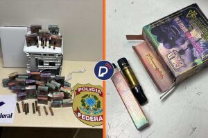 PF e Receita Federal apreendem maconha em refis de vape.