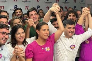 Raquel Lyra em evento do PP-PE.