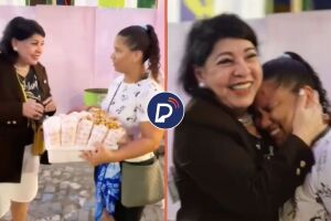 Roberta Miranda comprando todas as pipocas de vendedora no Carnaval do Recife.