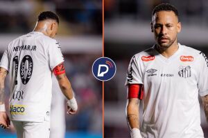 Neymar em a&ccedil;&atilde;o contra o Velo Clube, pelo Campeonato Paulista.