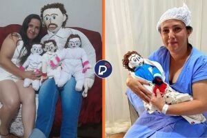 Brasileira que se casou com boneco de pano anuncia "nascimento" do quarto filho do "casal"