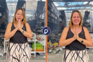 Propriet&aacute;ria de loja que pegou fogo em Caruaru se emociona no cen&aacute;rio de destrui&ccedil;&atilde;o