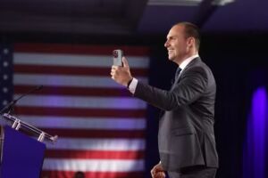 Eduardo Bolsonaro em evento nos EUA.