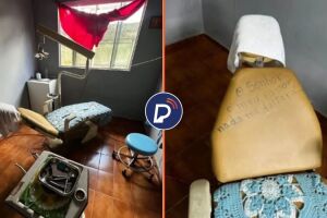Consult&oacute;rio clandestino onde falso dentista realizava atendimentos.