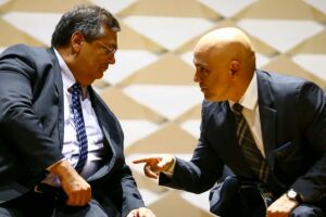 Ministros Fl&aacute;vio Dino e Alexandre de Moraes, do STF.