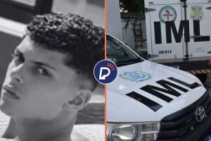 Motociclista Rafael Lira, que morreu em acidente e viaturas do IML.