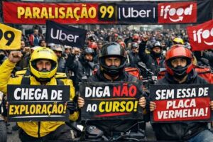 Motoqueiros por aplicativo.