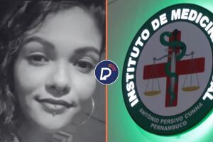 Thaynara Melo Soares da Silva, mulher que foi assassinada e fachada do IML.