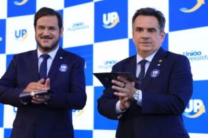 O presidente do Uni&atilde;o Brasil, Antonio Rueda, e o senador Ciro Nogueira (PI), presidente do PP  Foto: Divulga&ccedil;&atilde;o/PP 