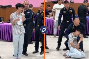 Jovem desmaia ap&oacute;s ser sorteado para o servi&ccedil;o militar obrigat&oacute;rio na Tail&acirc;ndia