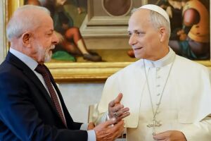 Lula e o papa Le&atilde;o XIV. 