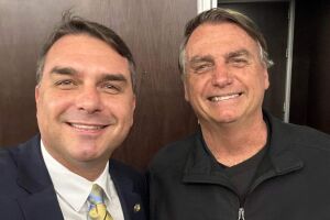 Fl&aacute;vio e Jair Bolsonaro.