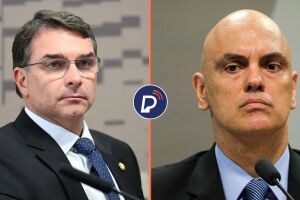 Deputado Fl&aacute;vio Bolsonaro e Alexandre de Moraes, ministro do STF