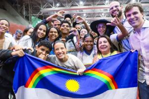Governadora Raquel Lyra na abertura de etapa do Clipe 2026.