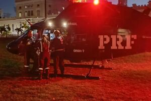 Helic&oacute;ptero da PRF atuou no resgate.