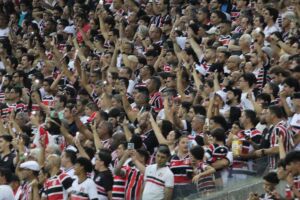 Torcida do Santa Cruz na Arena de Pernambuco.