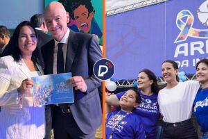 Michele Collins com Presidente da FIFA