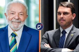 Presidente Lula e o senador Fl&aacute;vio Bolsonaro.