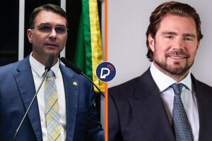 Senador Fl&aacute;vio Bolsonaro e Daniel Vorcaro.
