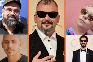 Eduardo Serrano (esq.), Matheus Farias, Gabriel Domingues, Rita Azevedo e Thales Junqueira. Todos de 'O Agente Secreto'.
