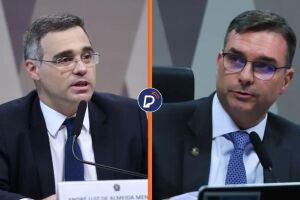 Andr&eacute; Mendon&ccedil;a e Fl&aacute;vio Bolsonaro.