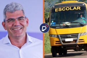 Prefeito de Gl&oacute;ria do Goit&aacute;, Jaiminho,  e transporte escolar