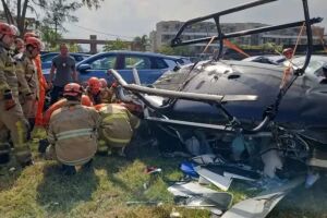 Acidente de helic&oacute;ptero no Rio de Janeiro.