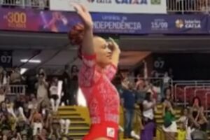 Rebeca Andrade em competi&ccedil;&atilde;o