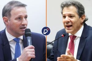 Guilherme Derrite e Fernando Haddad.