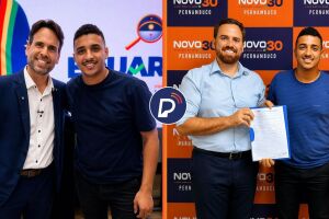 Ivan Guedes com Eduardo Moura e J&uacute;nior T&eacute;rcio
