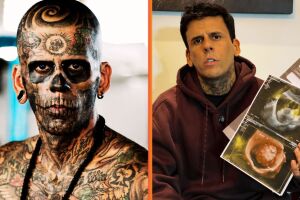 Homem considerado o mais tatuado do Brasil.