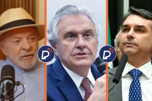Lula, Caiado  e Fl&aacute;vio Bolsonaro