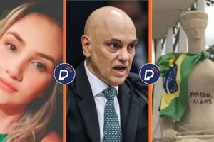 Ministro Alexandre de Moraes, do STF, e a D&eacute;bora do Batom.
