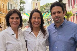 Priscila Krause, Raquel Lyra e Felipe Alecrim.