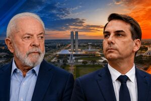 Lula e Flavio Bolsonaro 