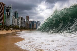 Foto ilustra&ccedil;&atilde;o de ondas gigantes no Litoral de Recife 