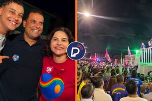 O vereador do Recife e candidato a deputado estadual Davi Muniz (PSD) e a vice-governadora de Pernambuco, Priscila Krause&nbsp;(PSD).