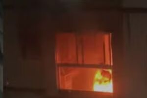 Inc&ecirc;ndio atinge apartamento no quinto andar de edif&iacute;cio em Candeias.