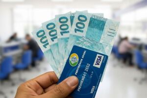 Cart&atilde;o da Previd&ecirc;ncia Social e dinheiro.