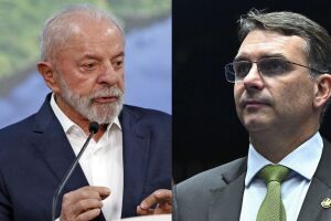 Lula (PT) e Fl&aacute;vio Bolsonaro (PL)