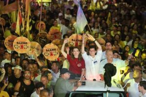 Mar&iacute;lia Arraes durante evento em Goiana.