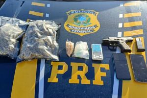PRF apreende skunk, crack e pistola na BR 101, no Recife.
