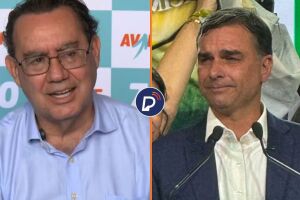 Augusto Cury e Fl&aacute;vio Bolsonaro.