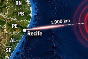 Terremoto de magnitude 6,9 &eacute; registrado no Atl&acirc;ntico, a cerca de 1,9 mil km do Recife