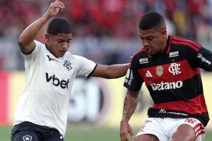 Jogadores do Botafogo e Flamengo.
