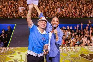 Jo&atilde;o Gomes e Ivete Sangalo cantaram juntos no evento beneficente.