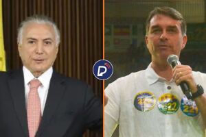 Michel Temer e Fl&aacute;vio Bolsonaro.