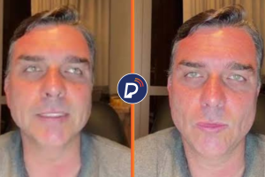 Fl&aacute;vio Bolsonaro faz live de pronunciamento ap&oacute;s fuga do Brasil.